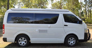 Pop Top Roof Conversion - Side View - Roof Closed Toyota Hiace LWB Post 05 - Supply & Fit - DIY RV Solutions