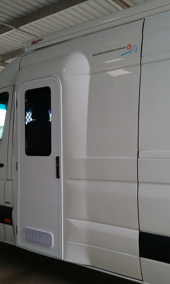 DIY RV Door Conversion - Mercedes Sprinter Post 07 - Camec Crimsafe - DIY RV Solutions